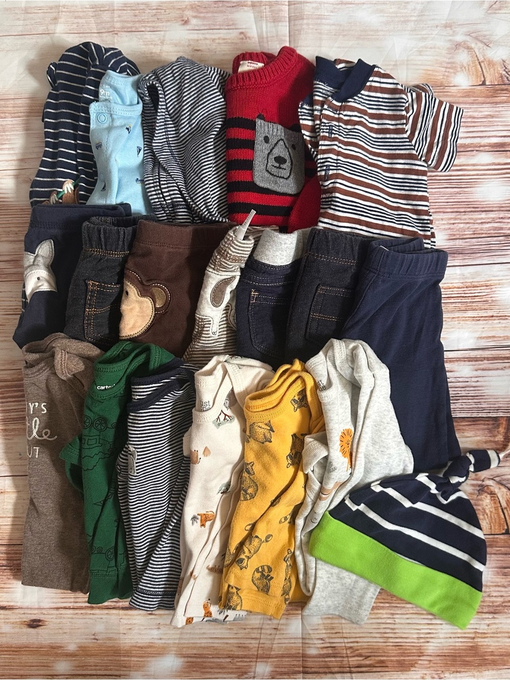 Baby Boy Sz 9 Mo Pants Bodysuits Shirts Carter’s Arizona 19 Piece Bundle